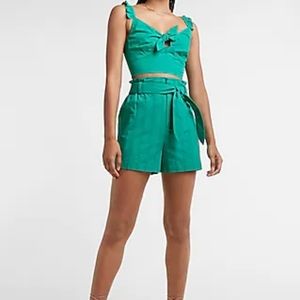 Express High-Waisted Paper Bag Shorts